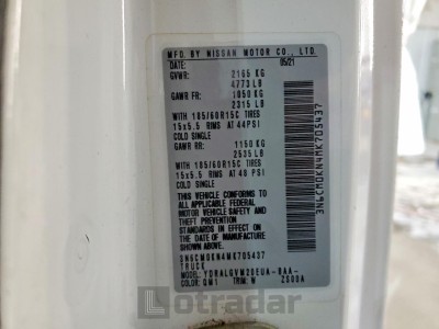 Nissan Nv 2021 VIN 3N6CM0KN4MK705437