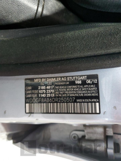 Mercedes-benz C class 2013 WDDGF8AB6DR250507