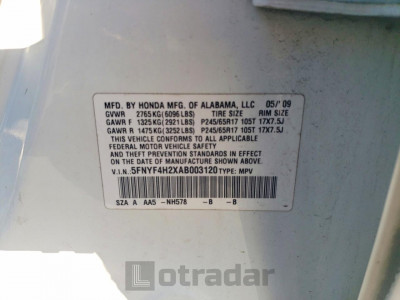 Honda Pilot 2010 5FNYF4H2XAB003120