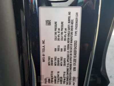 Tesla Model 3 2025 5YJ3E1EA6SF042053