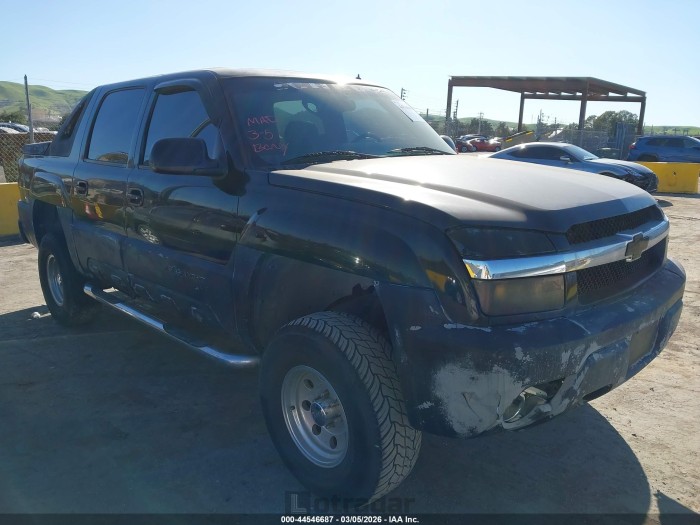 Chevrolet Avalanche 2002 VIN 3GNEK13T92G102267