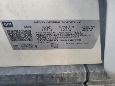 Cadillac Escalade 2022 1GYS4KKL5NR265798