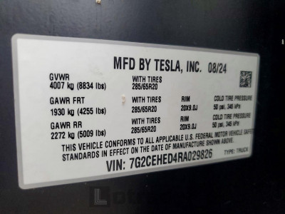 Tesla Cybertruck 2024 7G2CEHED4RA029826