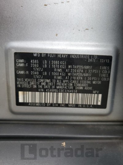 Subaru Outback 2014 4S4BRBLC0E3264658