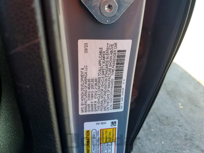 Honda Accord 2023 VIN 1HGCY2F61PA024553