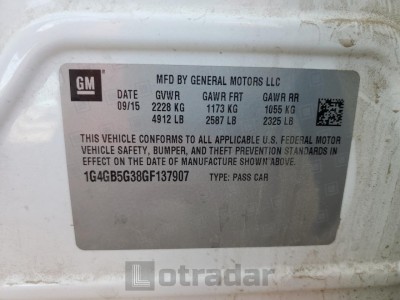 Buick Lacrosse 2016 1G4GB5G38GF137907