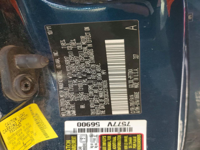 Toyota Sienna 2012 VIN 5TDZK3DC2CS188206