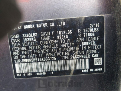Honda Fit 2016 JHMGK5H51GX033725