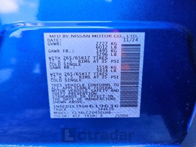 Nissan All models 2025 VIN 1N6ED1EJ9SN619636