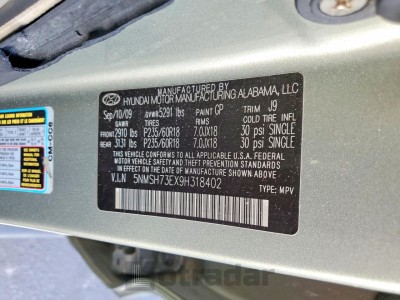 Hyundai Santa fe 2009 5NMSH73EX9H318402
