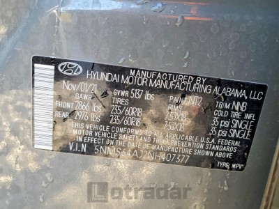 Hyundai Santa fe 2022 5NMS64AJ2NH407377