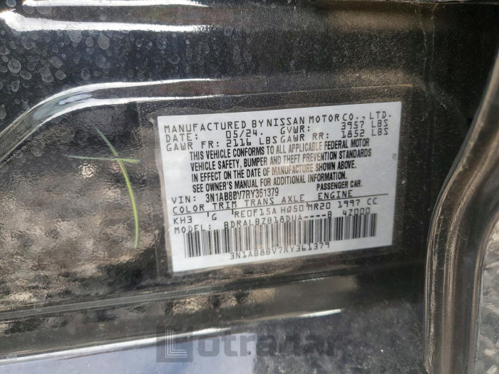 Nissan Sentra 2024 VIN 3N1AB8BV7RY361379