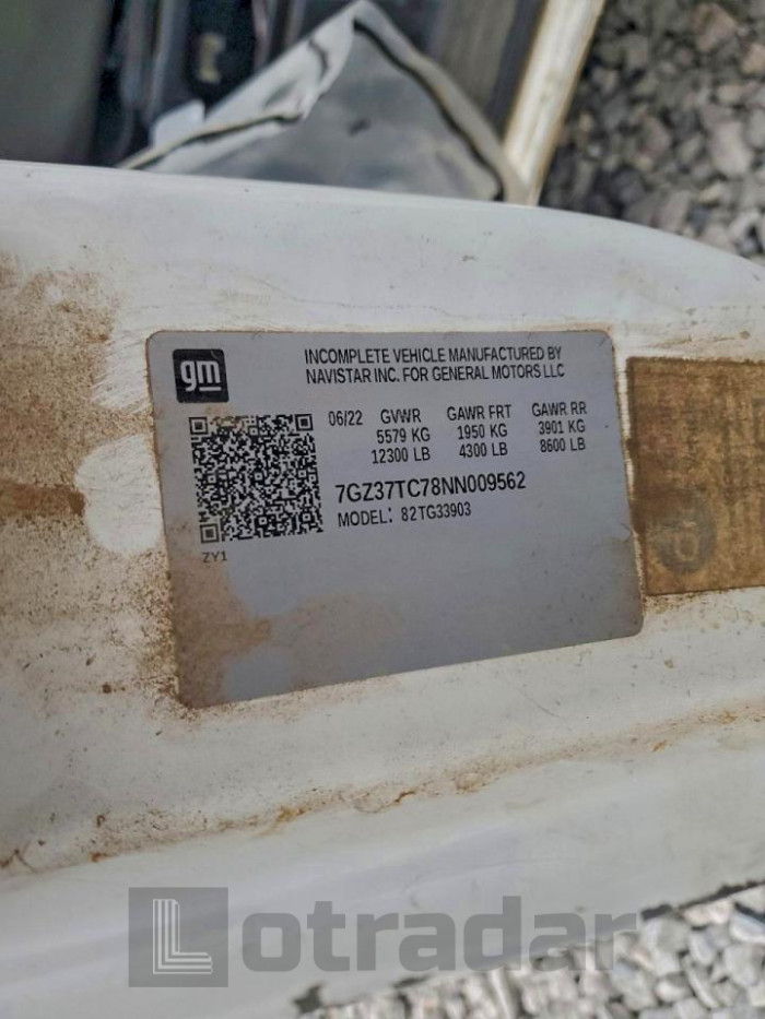 Gmc Savana 2022 VIN 7GZ37TC78NN009562