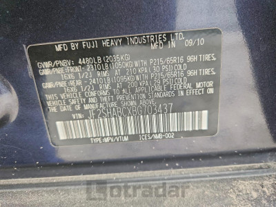Subaru Forester 2011 JF2SHABCXBG703437