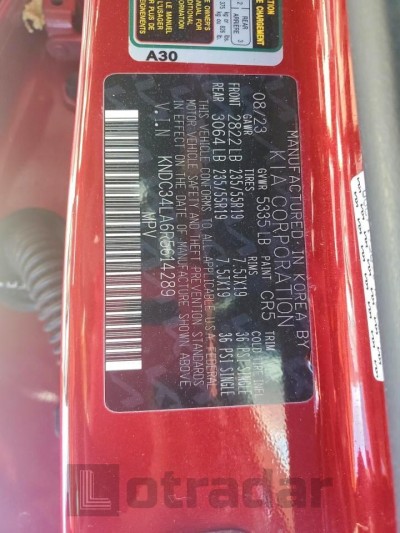 Kia Ev6 light 2024 VIN KNDC34LA6R5614289
