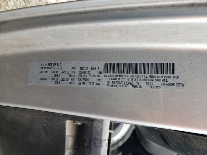 Ram All models 2018 VIN 3C6TRVDG2JE136685