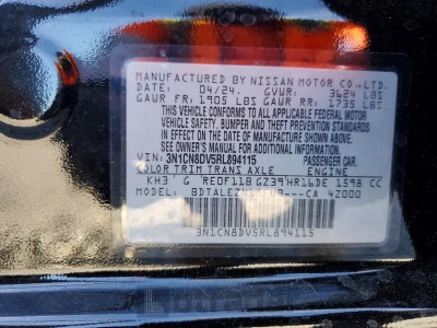 Nissan Versa 2024 VIN 3N1CN8DV5RL894115