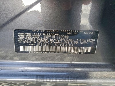 Subaru Impreza 2024 VIN JF1GUAFC3R8904066