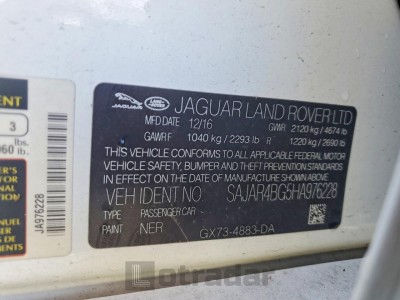 Jaguar Xe 2017 VIN SAJAR4BG5HA976228