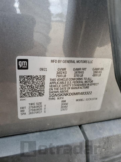 Chevrolet Tahoe 2021 1GNSKNKD0MR483322