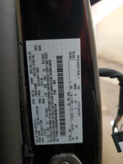 Ford Escape act 2024 VIN 1FMCU9GN4RUB58754
