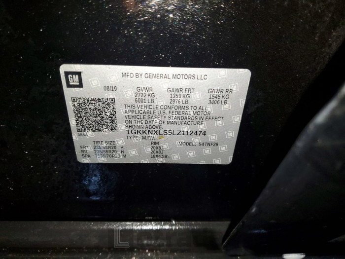 Gmc Acadia den 2020 VIN 1GKKNXLS5LZ112474