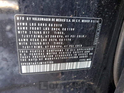 Volkswagen Tiguan 2018 3VV2B7AX7JM107165