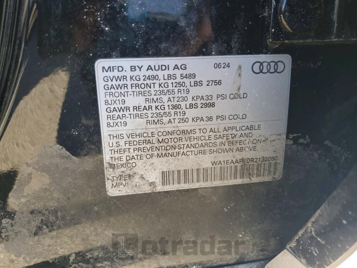Audi Q5 premiu 2024 VIN WA1EAAFY0R2132080