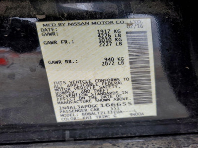 Nissan Altima 2016 1N4AL3AP0GC166655