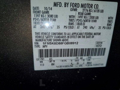 Ford Explorer 2015 1FM5K8D88FGB08912
