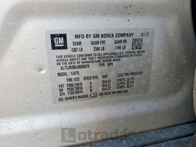 Chevrolet Trax 2018 KL7CJNSB0JB609078