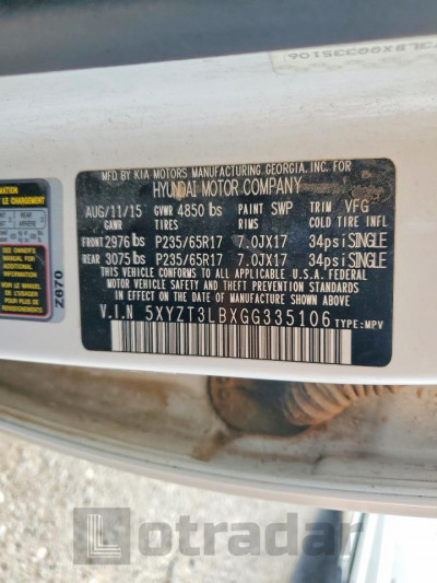 Hyundai Santa fe 2016 5XYZT3LBXGG335106