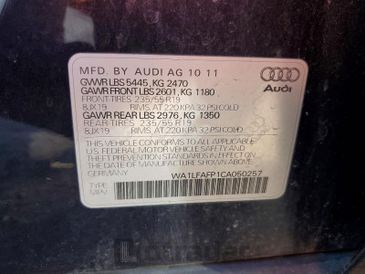 Audi Q5 2012 WA1LFAFP1CA050257