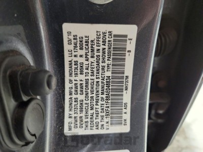 Honda Civic 2010 VIN 19XFA1F88AE048834
