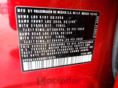 Volkswagen Tiguan 2021 3VV3B7AX6MM018535
