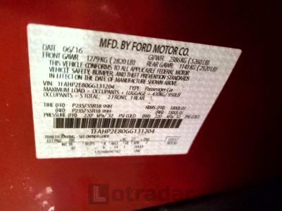 Ford Taurus 2016 VIN 1FAHP2E80GG131204