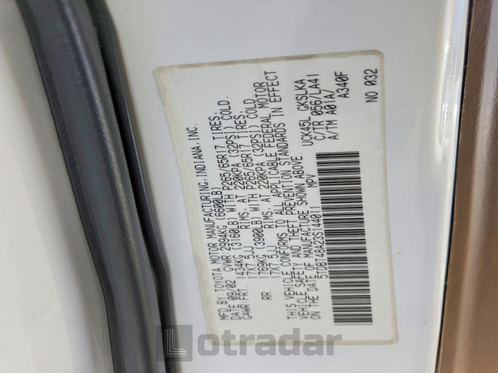 Toyota Sequoia 2003 VIN 5TDBT48A23S144011