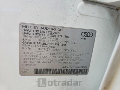Audi Q5 2013 WA1LFAFP1DA074169