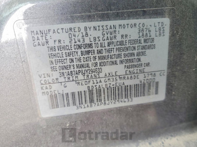 Nissan Sentra 2018 3N1AB7AP8JY294633