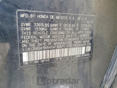 Honda Fit 2015 3HGGK5H5XFM736974