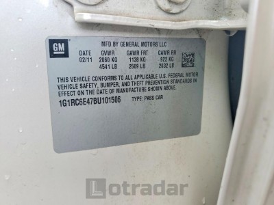 Chevrolet Volt 2011 VIN 1G1RC6E47BU101506