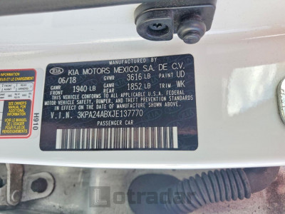Kia Rio 2018 3KPA24ABXJE137770