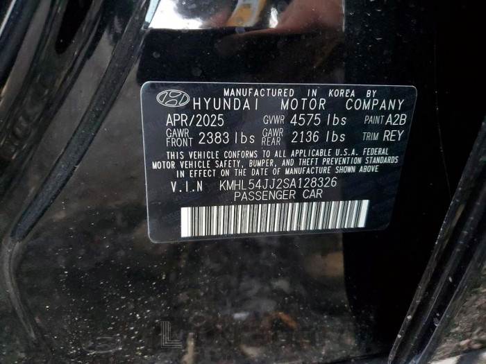 Hyundai Sonata 2025 VIN KMHL54JJ2SA128326