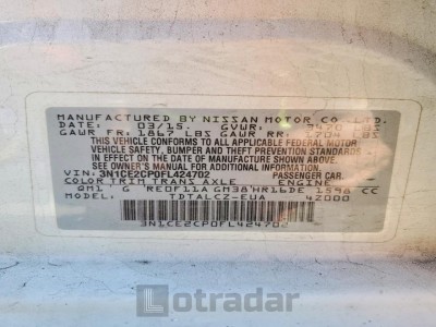 Nissan Versa 2015 VIN 3N1CE2CP0FL424702