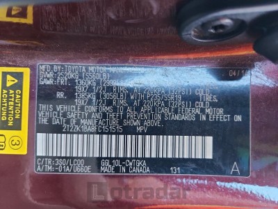 Lexus Rx350 2015 VIN 2T2ZK1BA8FC151515