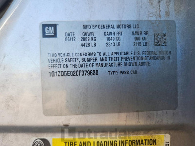 Chevrolet Malibu 2012 1G1ZD5E02CF379630