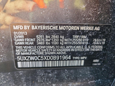 BMW X5 2013 5UXZW0C5XD0B91964