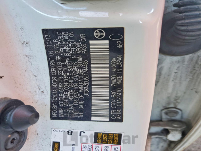 Toyota Prius 2014 VIN JTDKN3DU6E1744485