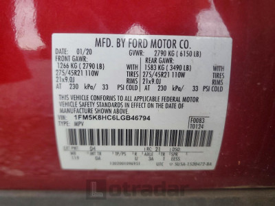 Ford Explorer 2020 1FM5K8HC6LGB46794