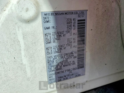 Nissan Rogue 2017 5N1AT2MT7HC796280